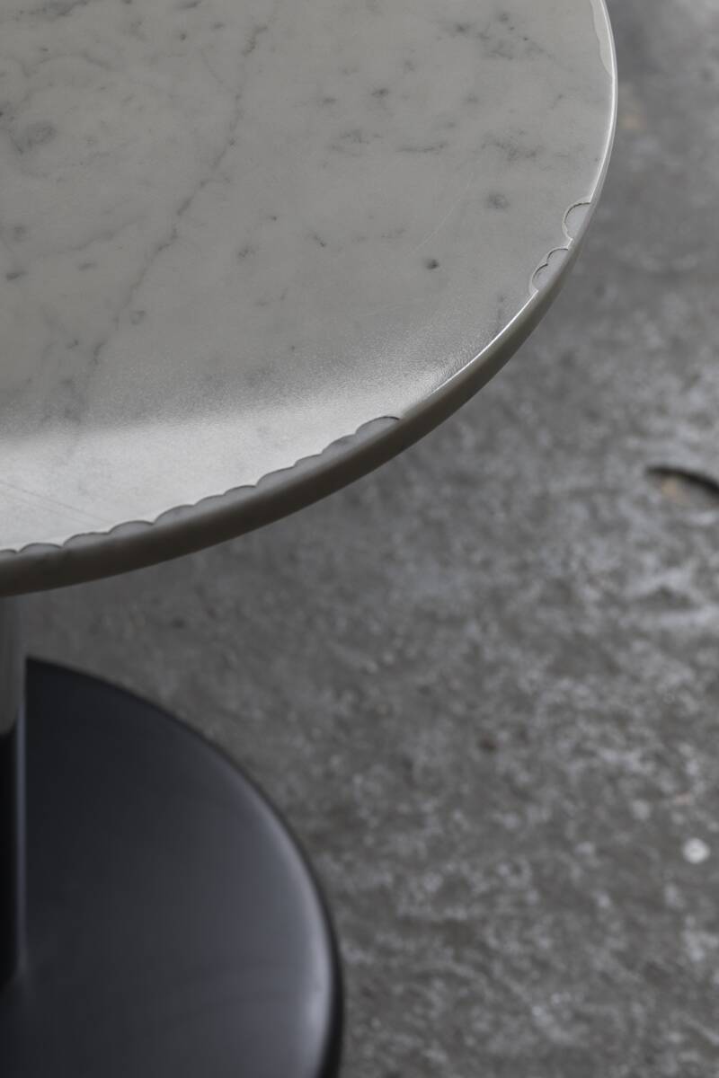 Side table chrome marble