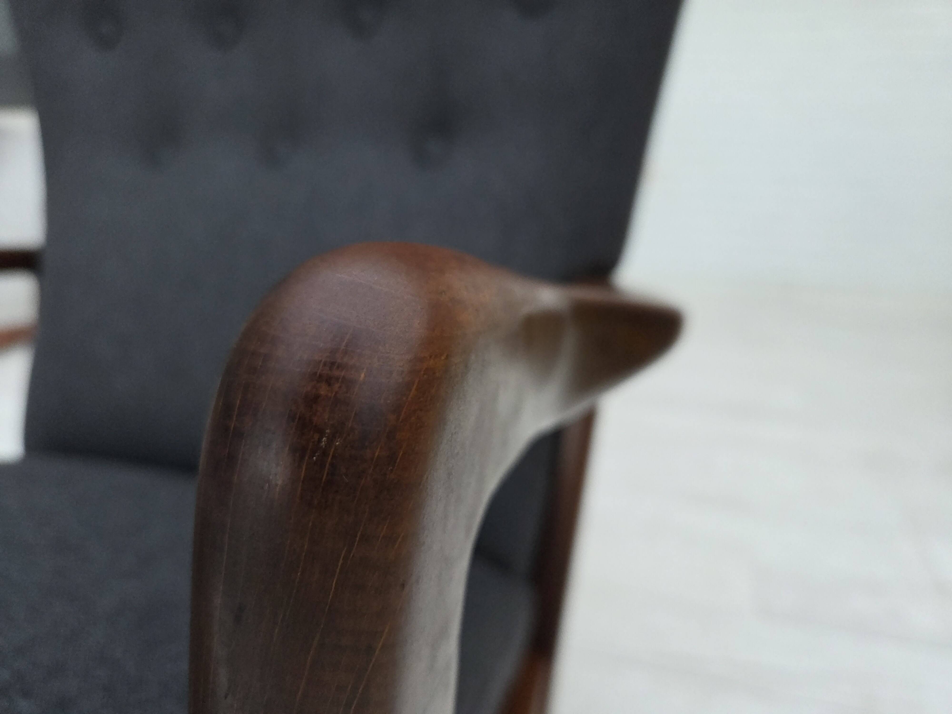 1960s, Danish armchair by Fritz Hansen model 8000/8020, furniture wool.