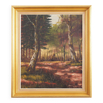 Painting „The Deep in the forest”, Scandinavian design, 1970s