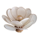 Flower table lamp made of rattan and ivory flannel petals