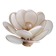 Flower table lamp made of rattan and ivory flannel petals