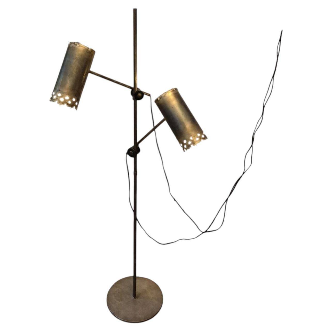 Brutalist Copper Floor Lamp by Holm Sørensen, Denmark 1960s
