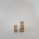 Pair of fish paperweights - vintage travertine Fratelli Mannelli design