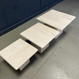 Vintage travertine nesting tables or side tables, 1970s