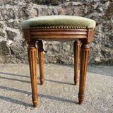 Almond green velvet footrest stool
