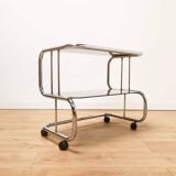 70s aluminum server and double smoked glass trays