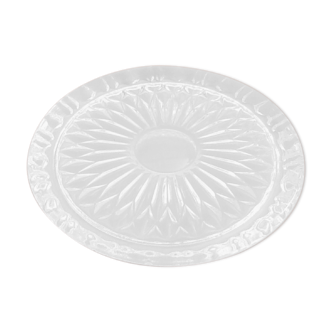 Centerpiece transparent and chiseled glass 1950