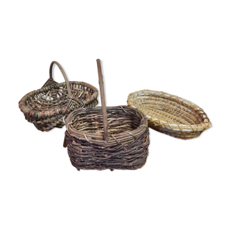 Trio of vintage baskets