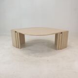 Table basse en travertin italien, années 1980