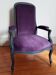 Voltaire armchair from the 19th century, purple velvet
