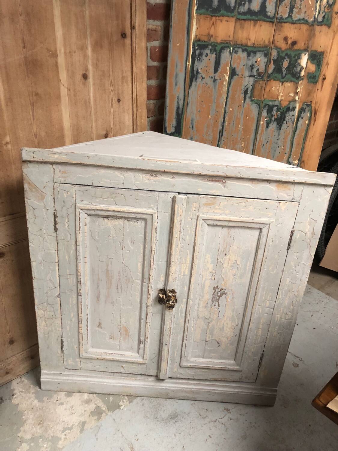 Old weathered corner workshop furniture