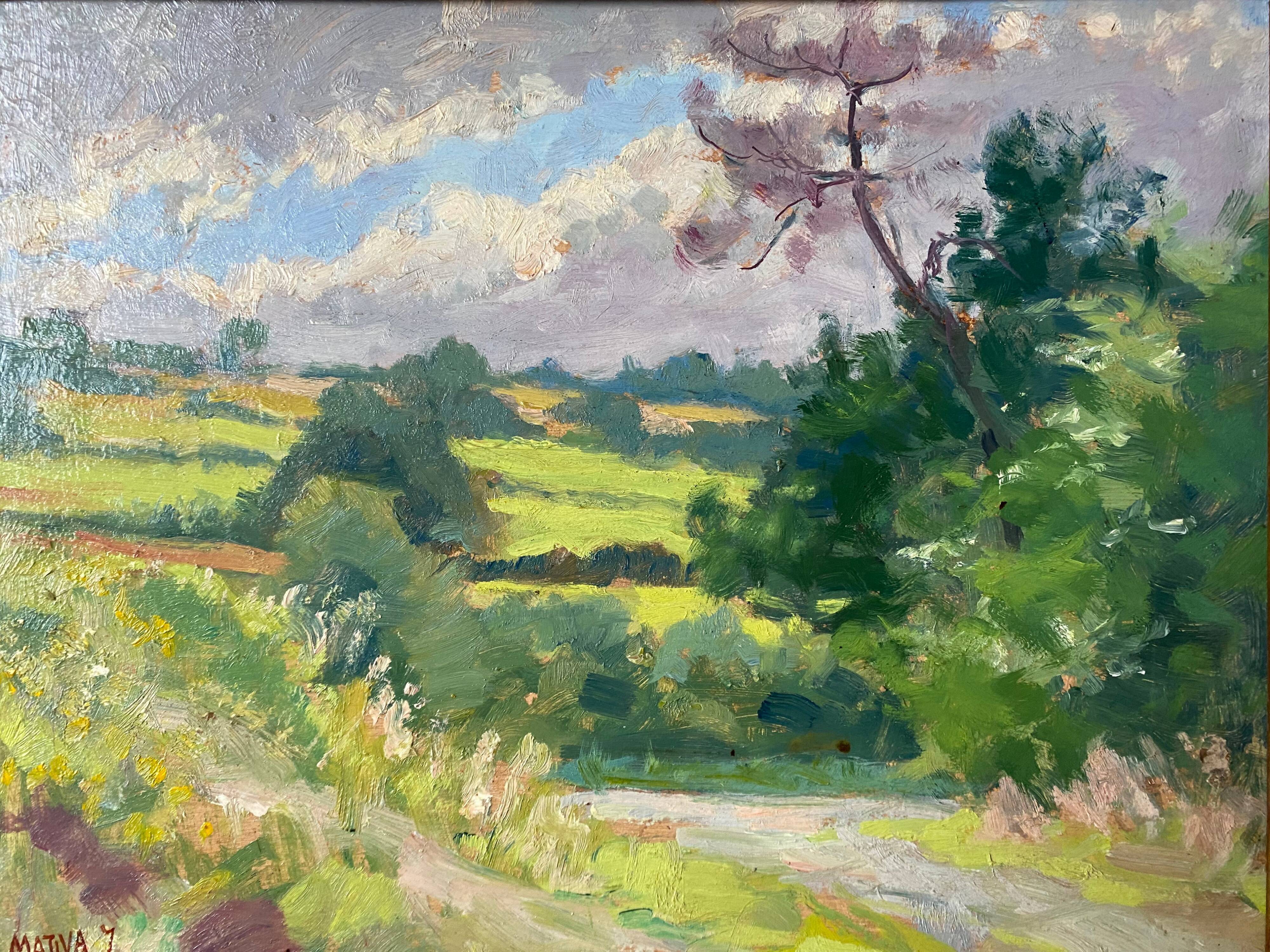 Painting "Quietude Ardennaise" Jules Mativa (XX°) HSC + frame Ardennes