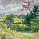Painting "Quietude Ardennaise" Jules Mativa (XX°) HSC + frame Ardennes