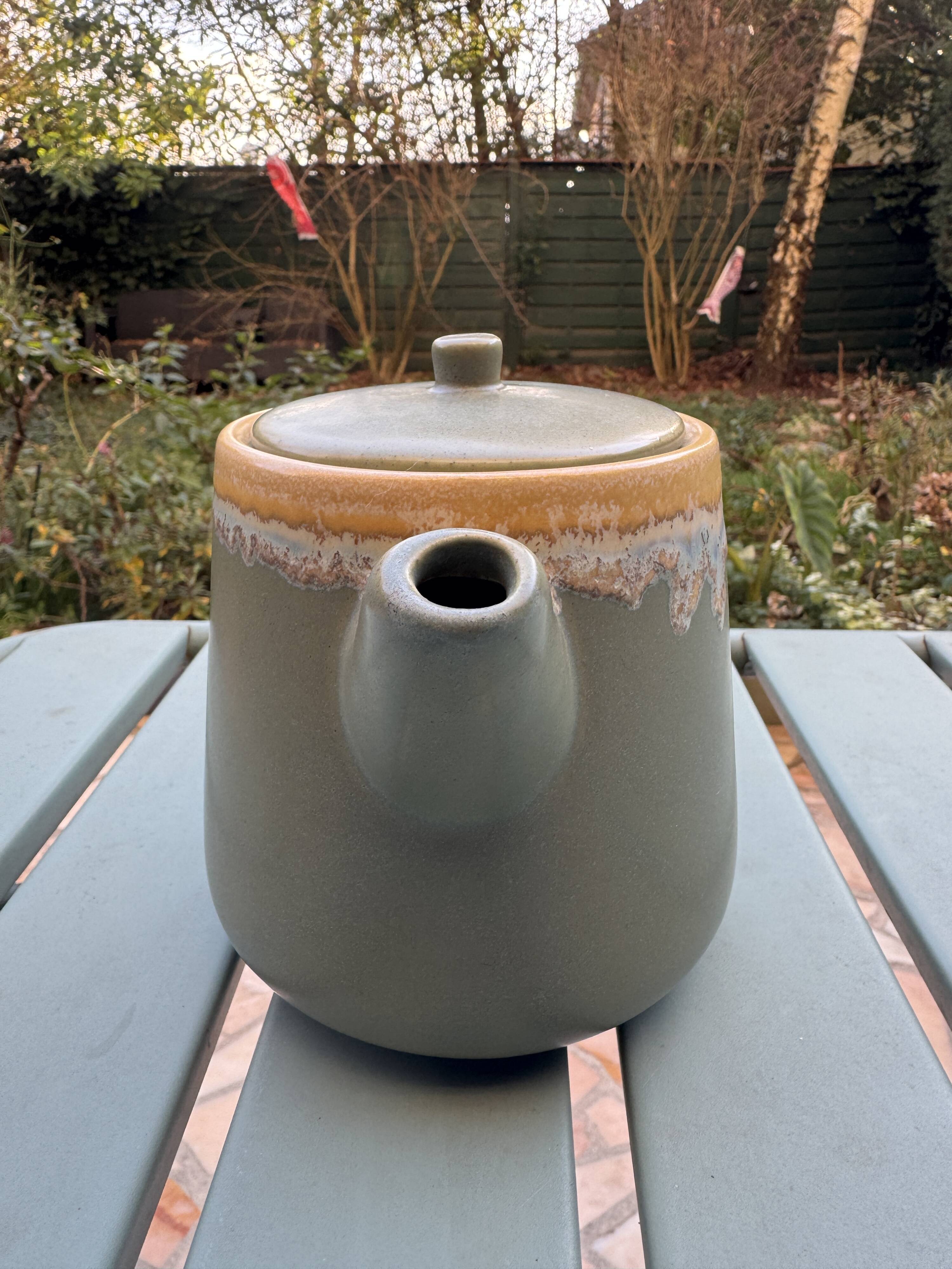 Celadon teapot – Japanese wabi-sabi style – very rare model.