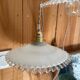 Pair of lace-edged opaline portable lamps with cord wire