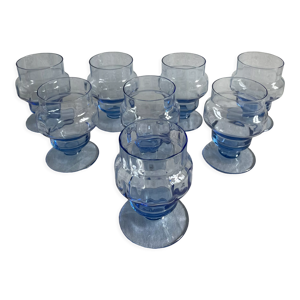 lot de 8 verres bleus