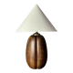 Midcentury faux bois ceramic Coco de Mer table lamp, 1970s