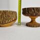 Set of two vacuum pockets made of ash wood turned