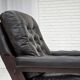 1970s, Danish armchair, brown furniture leather, oak wood.