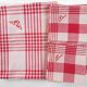tablecloth and red and white checked napkins 154x164 cm