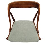SET OF 6 JOHANNES ANDERSEN NO. 16 TEAK AND VELVET DINING CHAIRS