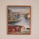 Mid Century Oil on Canvas – “Port View” by Rita Hansen – Vintage & Framed
