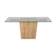 Travertine console and gold metal cross, Italy, 1970s