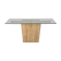 Travertine console and gold metal cross, Italy, 1970s
