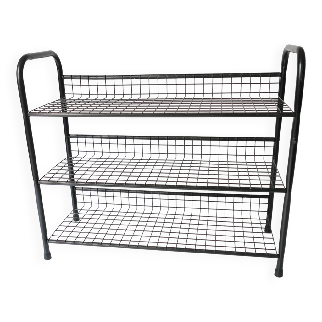70s 80s vintage 1970s metal shoe rack designed by Niels Gammel | Selency