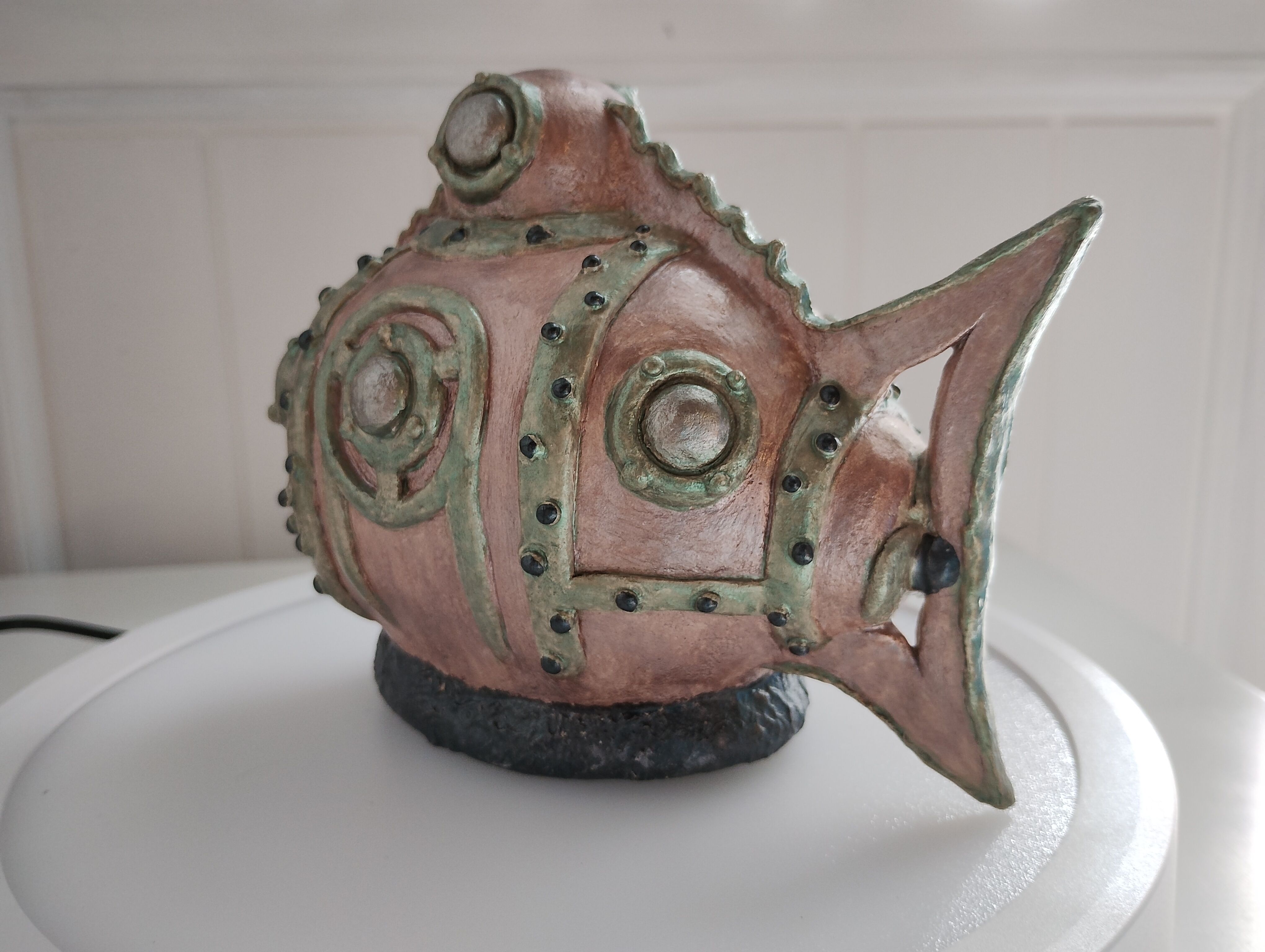 Nautilus sandstone sculpture. Unique handmade piece.