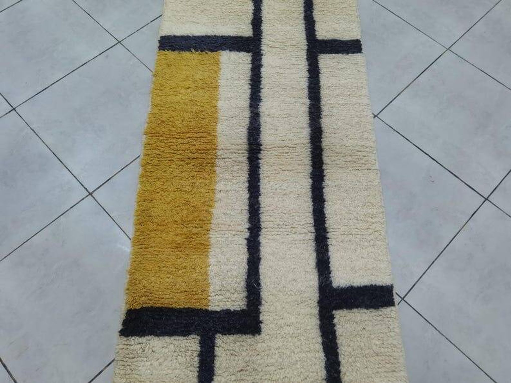 Tapis berbere de couloir fait main taille 75x300 cm