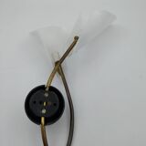 Brass wall light and plexiglass tulip