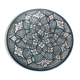 Round dish in artisanal ceramic from Safi in Morocco