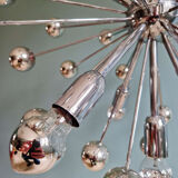 Sputnik chandelier in chromed metal, Space Age design, 1960
