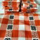 Tablecloth and 14 napkins – orange – 60s-70s – bistro pop style