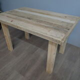 Raw farmhouse table in solid wood