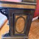 Victorian-era blackened wood and burr walnut Davenport.