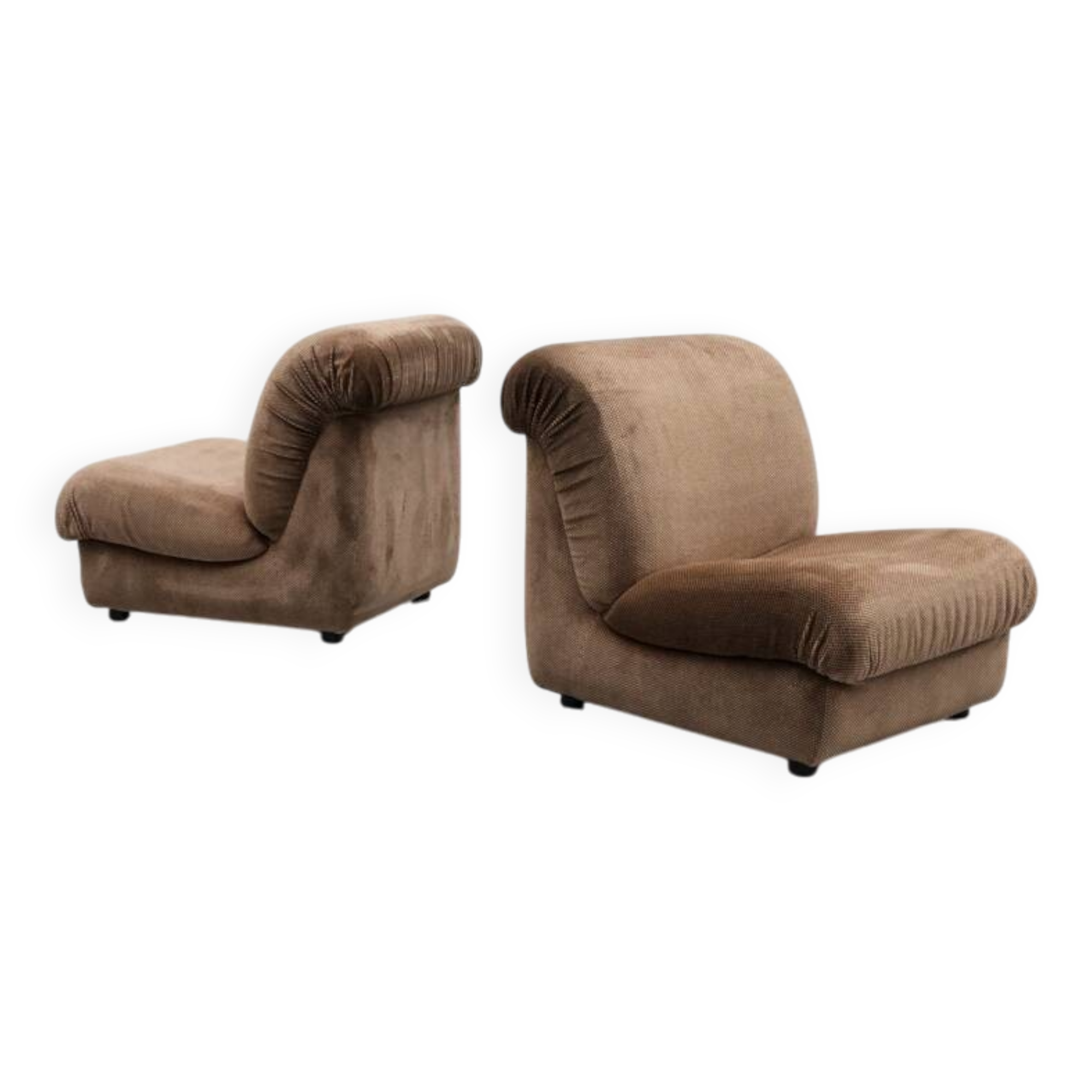 Italian Mimo Padova Lounge Chair Chenille 1970s