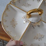 Aperitif tray in porcelain gilded decoration Villeroy & Boch 50s/60s
