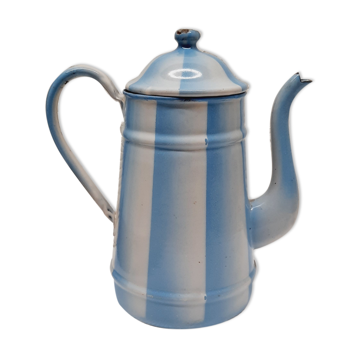 Blue enamelled coffee maker