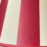 Wooden table lamp and striped lampshade