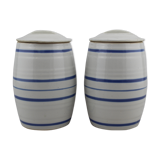 2 pots in ceramic blue and white