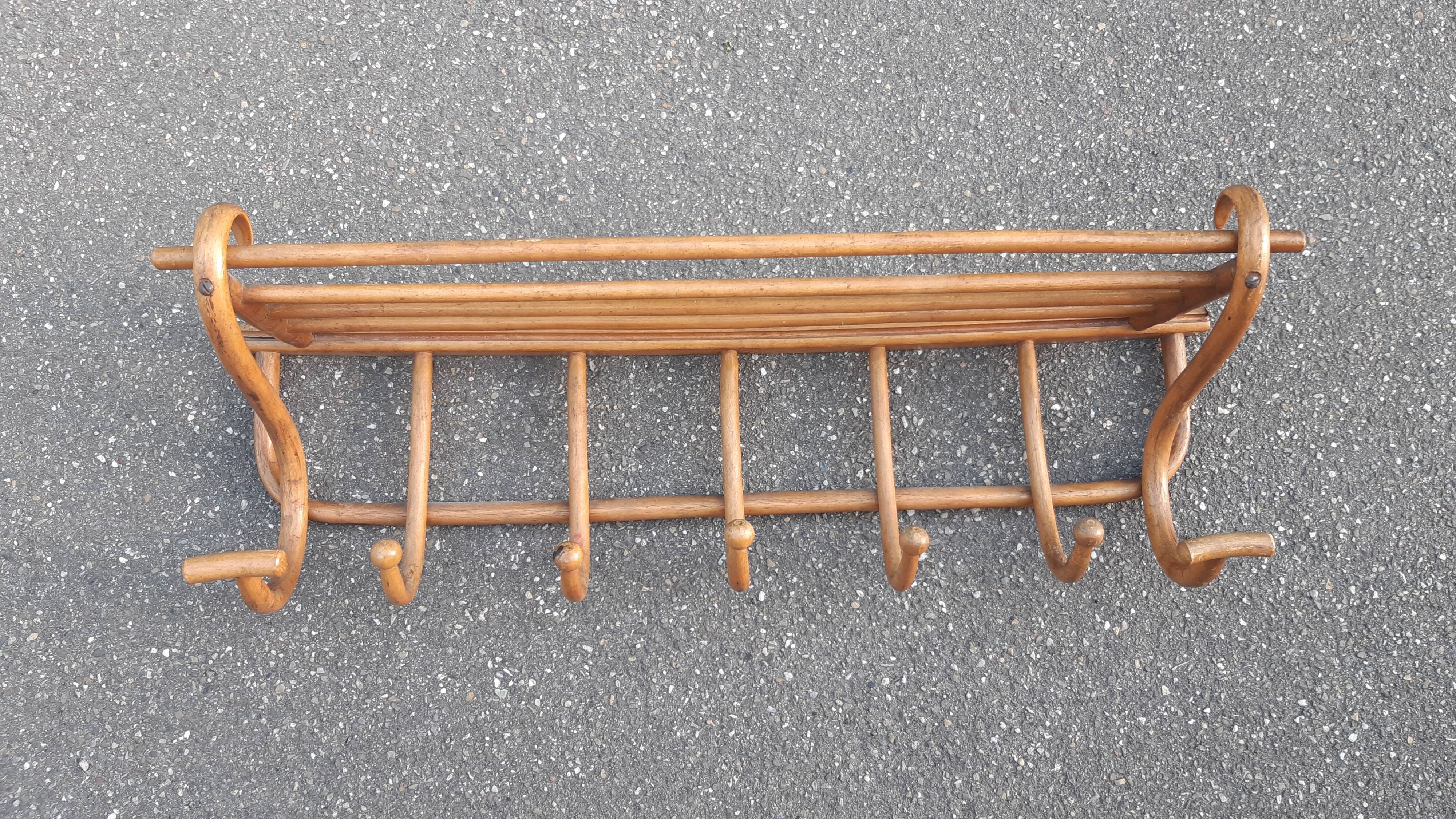 Coat rack bistro curved wood early twentieth century