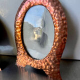 Pair of art nouveau copper metal photo frames