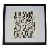 Tableau Vintage Art Optique - Victor Vasarely - Frame 40x40cm