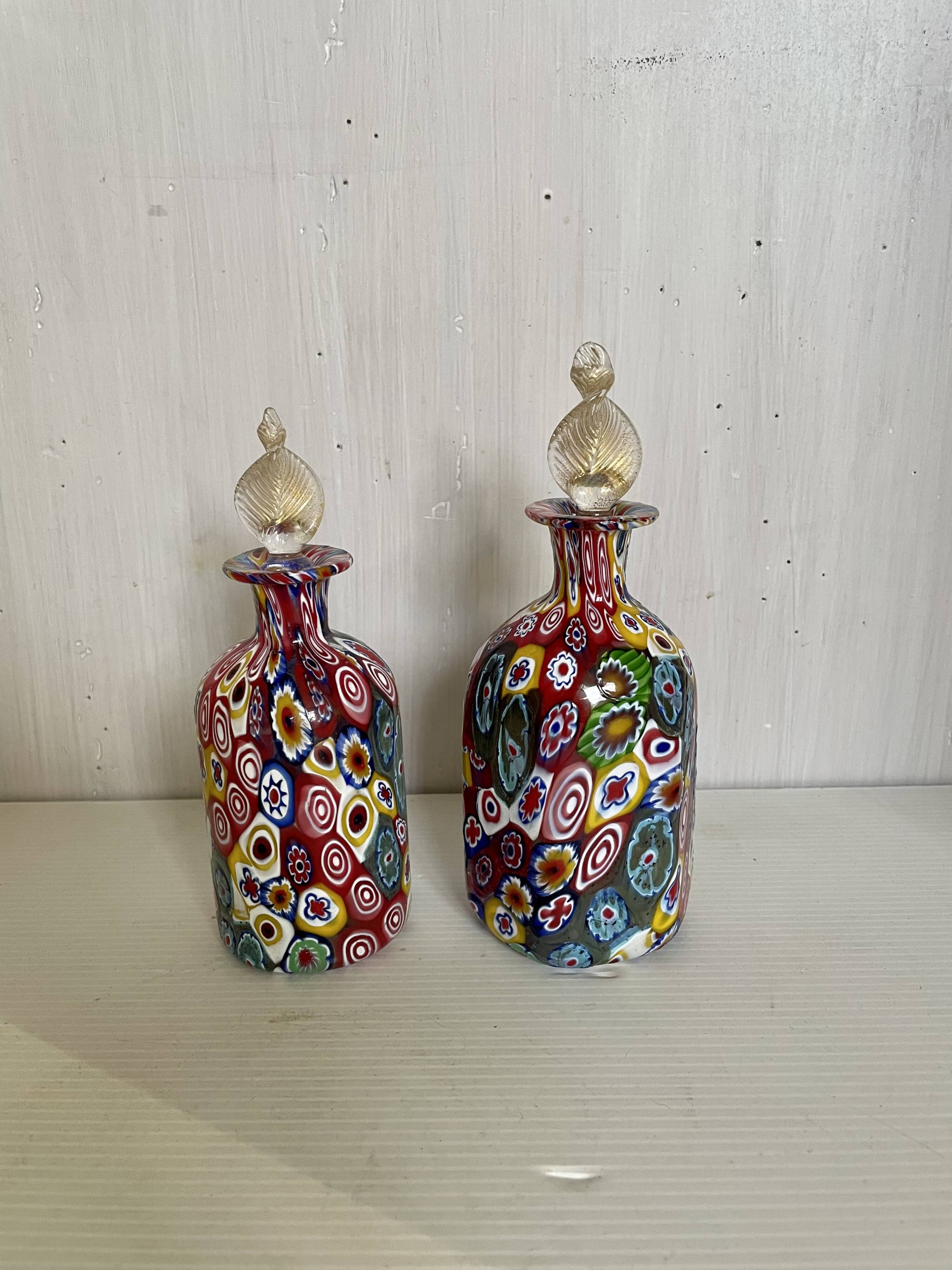 Flacons millefiori Murano vintage
