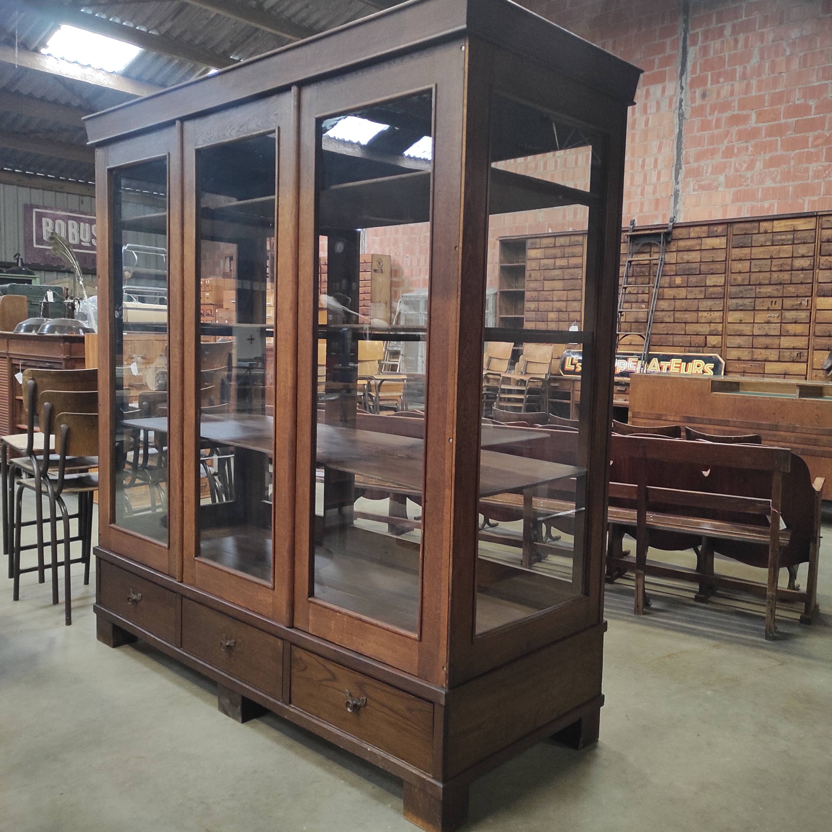 Vitrine de musée 6 tiroirs, vers 1900