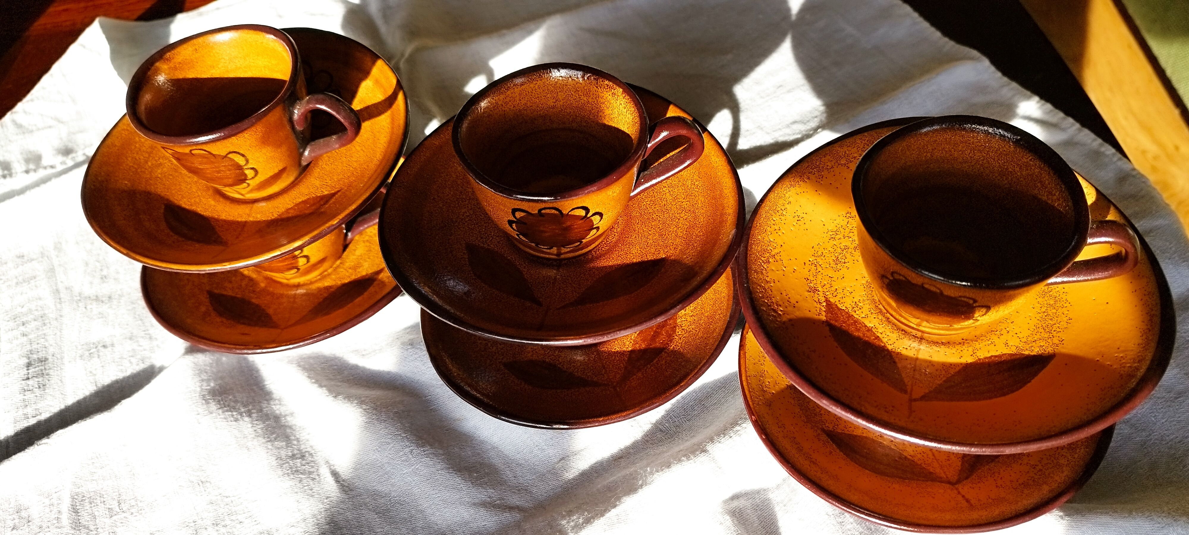 Set of 6 stoneware coffee cups