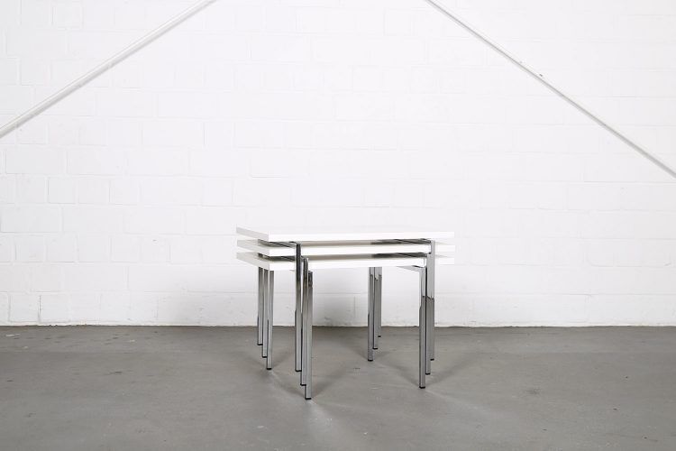Modernist stackable tables by Trix & Robert Haussmann
