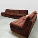 Canapé modulable vintage en velours rembourré « Sunset brown »